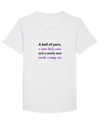 Yarn, Drink, Seat, Happy (negru si mov) White