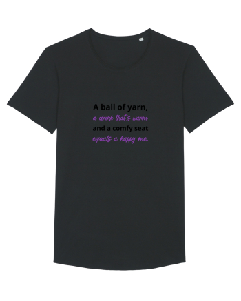 Yarn, Drink, Seat, Happy (negru si mov) Black