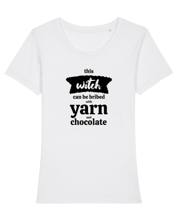 This Witch can be bribed with yarn and chocolate. White