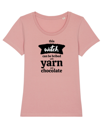 This Witch can be bribed with yarn and chocolate. Canyon Pink