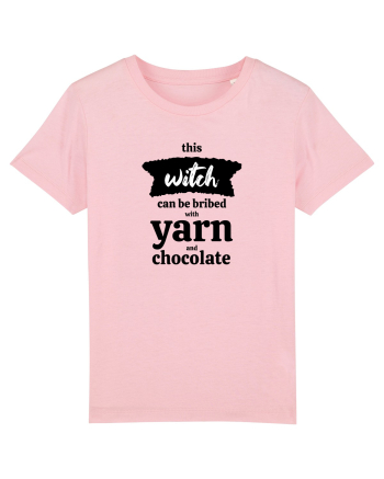 This Witch can be bribed with yarn and chocolate. Cotton Pink
