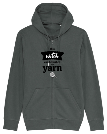 This Witch can be bribed with yarn. (ghem alb) Anthracite
