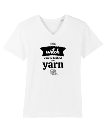 This Witch can be bribed with yarn. (ghem alb) White