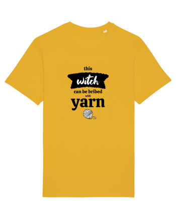 This Witch can be bribed with yarn. (ghem alb) Spectra Yellow
