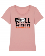 Roll with it Tricou mânecă scurtă guler larg fitted Damă Expresser