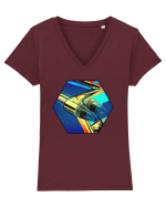 Masina Retro Vintage Tricou mânecă scurtă guler V Damă Evoker