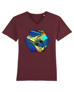Masina Retro Vintage Tricou mânecă scurtă guler V Bărbat Presenter