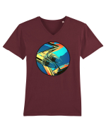 Masina Retro Vintage Tricou mânecă scurtă guler V Bărbat Presenter