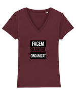 Facem SKANDAL Organizat  Tricou mânecă scurtă guler V Damă Evoker