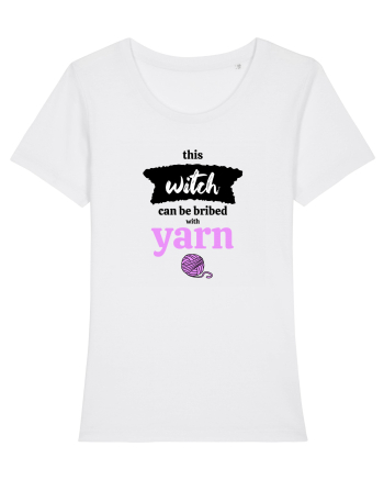 This Witch can be bribed with yarn. (ghem roz) White