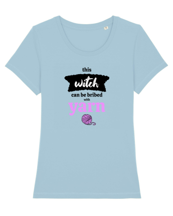 This Witch can be bribed with yarn. (ghem roz) Sky Blue