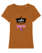 This Witch can be bribed with yarn. (ghem roz) Tricou mânecă scurtă guler larg fitted Damă Expresser