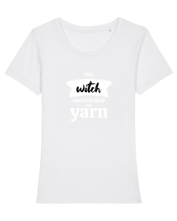 This Witch can be bribed with yarn. (alb) White