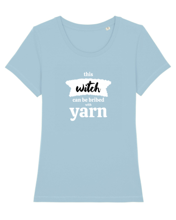This Witch can be bribed with yarn. (alb) Sky Blue