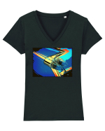 Masina Retro Vintage Tricou mânecă scurtă guler V Damă Evoker