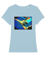 Masina Retro Vintage Tricou mânecă scurtă guler larg fitted Damă Expresser