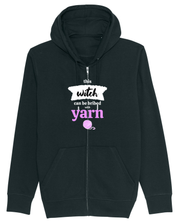 This Witch can be bribed with yarn. (ghem roz si alb) Black