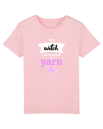 This Witch can be bribed with yarn. (ghem roz si alb) Cotton Pink