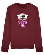 This Witch can be bribed with yarn. (ghem roz si alb) Bluză mânecă lungă Unisex Rise