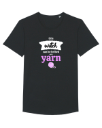This Witch can be bribed with yarn. (ghem roz si alb) Tricou mânecă scurtă guler larg Bărbat Skater