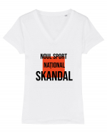 SKANDAL - Noul sport national! Tricou mânecă scurtă guler V Damă Evoker