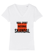 SKANDAL - Noul sport national! Tricou mânecă scurtă guler V Damă Evoker