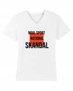 SKANDAL - Noul sport national! Tricou mânecă scurtă guler V Bărbat Presenter