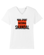 SKANDAL - Noul sport national! Tricou mânecă scurtă guler V Bărbat Presenter
