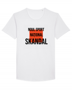 SKANDAL - Noul sport national! Tricou mânecă scurtă guler larg Bărbat Skater