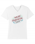 Social Distancing Training Tricou mânecă scurtă guler V Bărbat Presenter