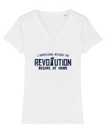 Homeschool revolution Tricou mânecă scurtă guler V Damă Evoker