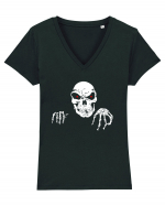 Death Skull Stay Focus Tricou mânecă scurtă guler V Damă Evoker