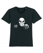 Death Skull Stay Focus Tricou mânecă scurtă guler V Bărbat Presenter