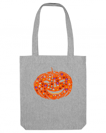 Emoji Pumpkin Jack O Lantern Heather Grey