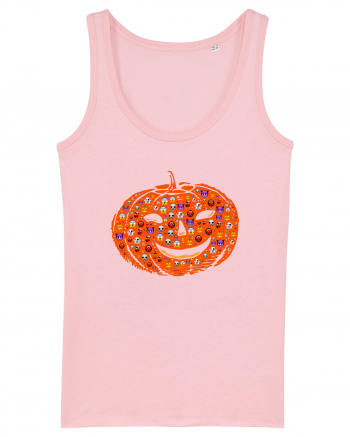 Emoji Pumpkin Jack O Lantern Cotton Pink