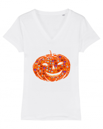 Emoji Pumpkin Jack O Lantern White