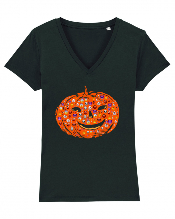 Emoji Pumpkin Jack O Lantern Black