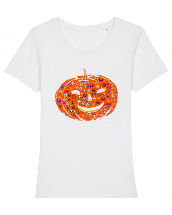 Emoji Pumpkin Jack O Lantern White