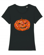 Emoji Pumpkin Jack O Lantern Tricou mânecă scurtă guler larg fitted Damă Expresser