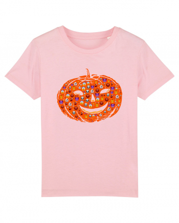 Emoji Pumpkin Jack O Lantern Cotton Pink