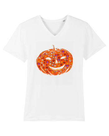 Emoji Pumpkin Jack O Lantern White