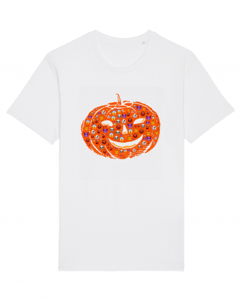 Emoji Pumpkin Jack O Lantern White