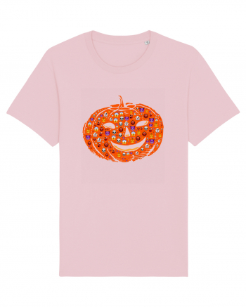 Emoji Pumpkin Jack O Lantern Cotton Pink