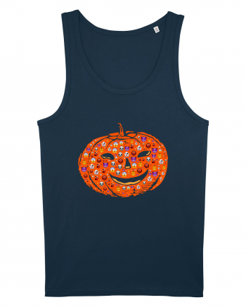 Emoji Pumpkin Jack O Lantern Navy