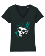 Ghost Horror Gentleman Tricou mânecă scurtă guler V Damă Evoker