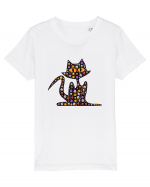 Halloween Emoji Funny Cat Tricou mânecă scurtă  Copii Mini Creator