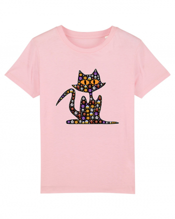 Halloween Emoji Funny Cat Cotton Pink