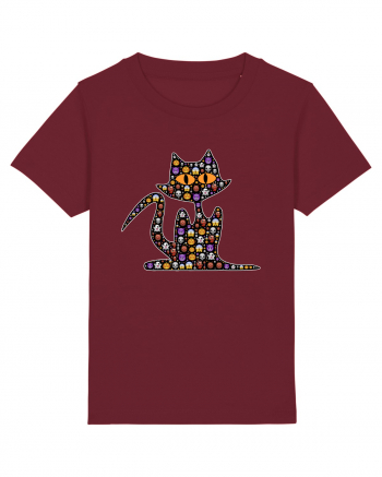 Halloween Emoji Funny Cat Burgundy