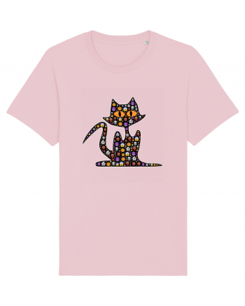 Halloween Emoji Funny Cat Cotton Pink