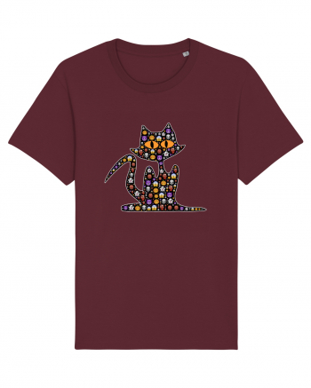 Halloween Emoji Funny Cat Burgundy